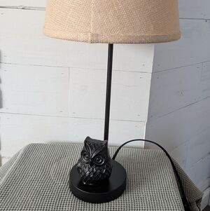Owl Base Table Lamp with Beige Shade